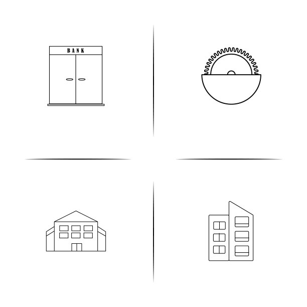 建筑施工线性图标集矢量图图片下载