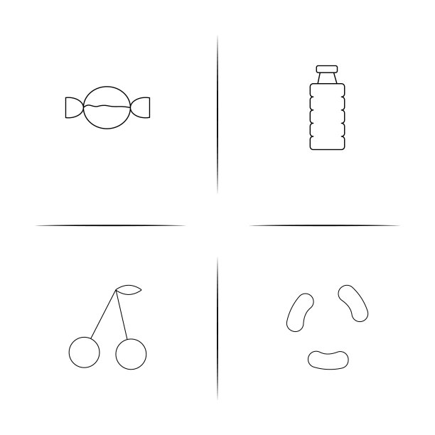 食物和饮料简单的线性图标设置。概述了矢量图标图片下载