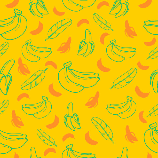 香蕉水果无缝模式背景矢量格式图片下载