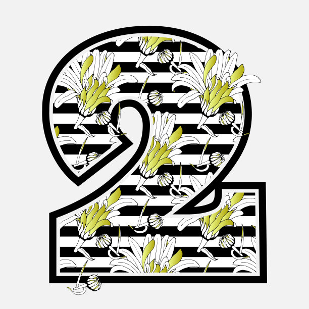 复古向量花2号与肮脏的洋甘菊花与金色花瓣在黑色和白色水平条纹背景。黑白垃圾摇滚二号，带有非洲菊的芳香。图片下载