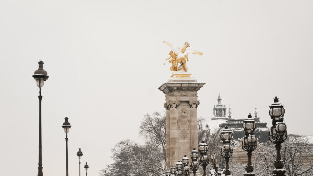 巴黎在雪下图片下载