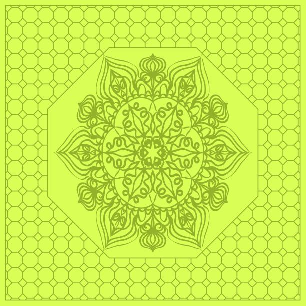 花卉印度涡纹图案矢量插图。古花民族饰品图片下载