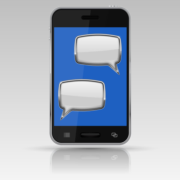 手机模型与空白信使屏幕上图片下载