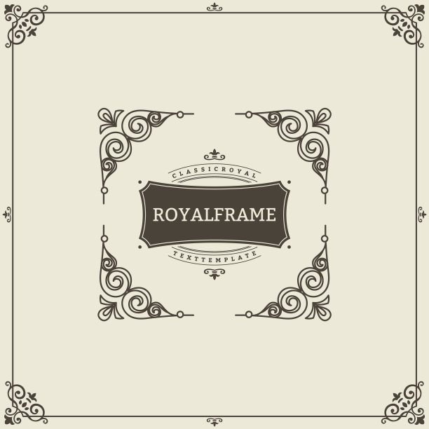 复古装饰贺卡矢量模板。复古豪华请柬，皇家证书。蓬勃发展的框架。采购产品复古背景，复古框架，复古装饰，装饰向量，装饰框架图片下载