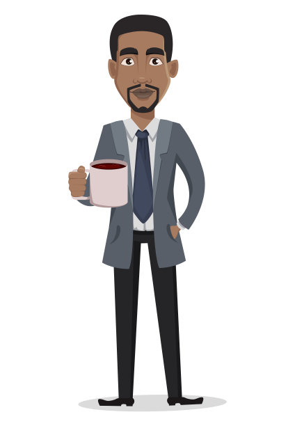 非裔美国商人卡通人物图片下载