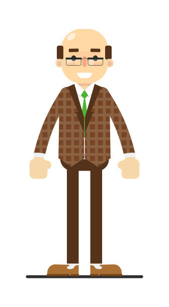 穿着棕色西装打着领带的秃顶男人图片下载