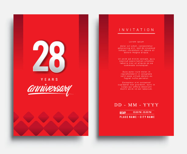 周年纪念请柬/贺卡设计简洁大方图片下载