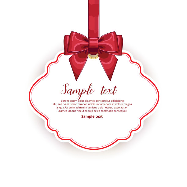 周年贺卡模板与丝带蝴蝶结图片下载