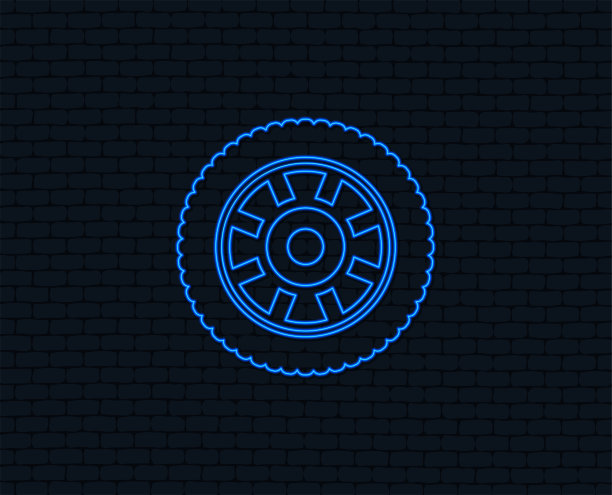 汽车车轮标志图标。循环运输组件。图片下载