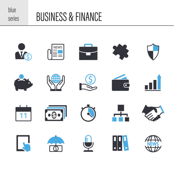 商业和金融图标集图片下载