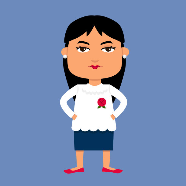 女人卡通人物矢量插图图片下载