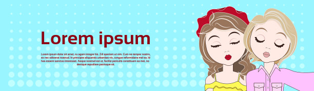 两个小女孩用智能手机自拍鸭子脸横旗图片下载