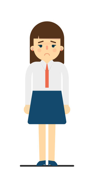 穿着制服的悲伤年轻女人图片下载