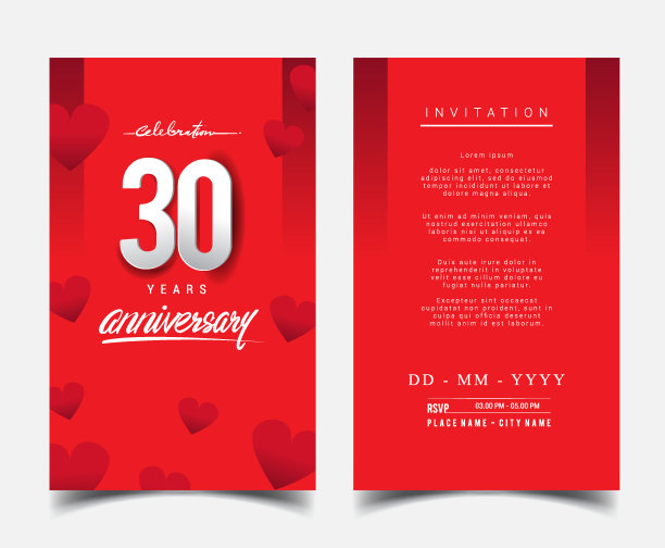 周年纪念请柬/贺卡设计简洁大方图片下载