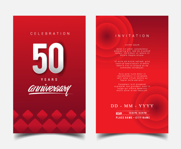 周年纪念请柬/贺卡设计简洁大方图片下载