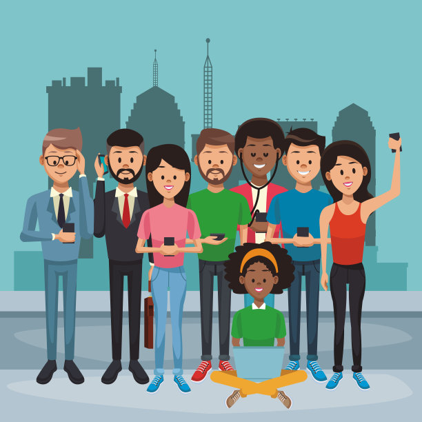 年轻人和社交媒体图片下载