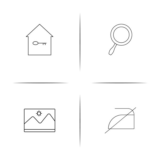 家用电器和设备简单的线性图标设置。概述了矢量图标图片下载