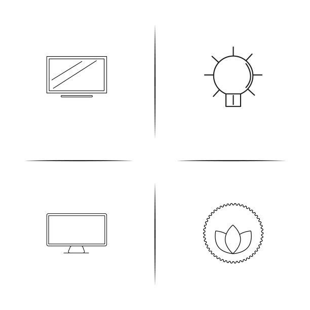 家具简单线性图标集。概述了矢量图标图片下载