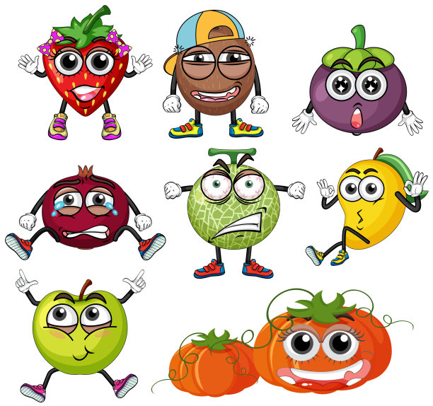 不同的水果有不同的表情图片下载