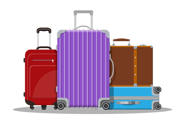 现代和复古的旅行袋。图片下载