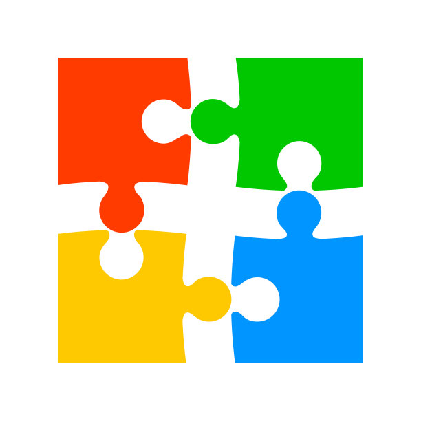 四色拼图-向量股票图片下载