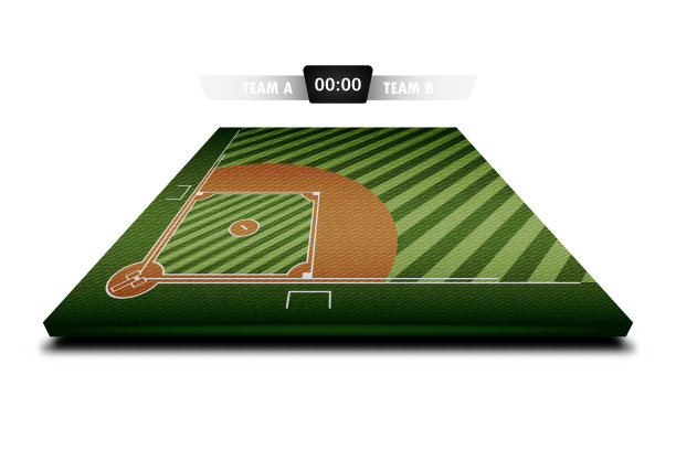 棒球场3d与得分板的现实牛仔纹理元素矢量插图设计概念图片下载
