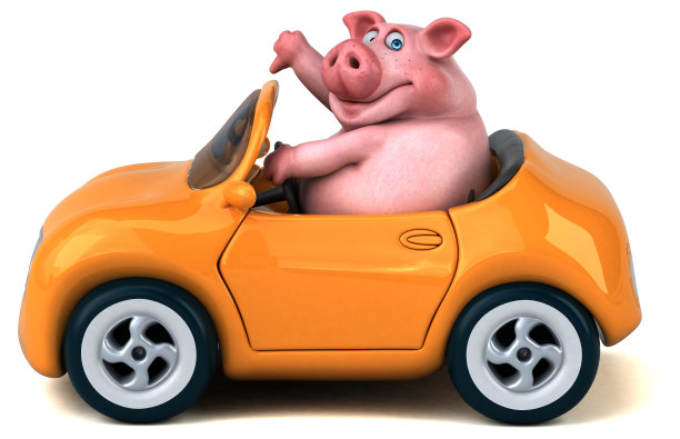 有趣的猪- 3D插图图片下载