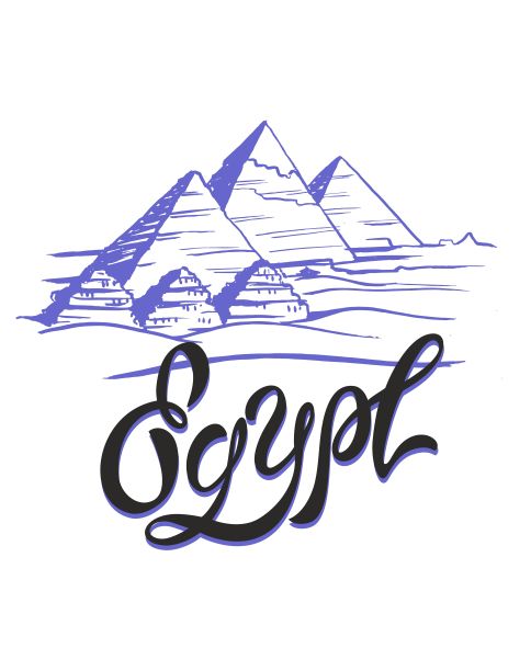 埃及吉萨金字塔旅游设计矢量素材图片下载