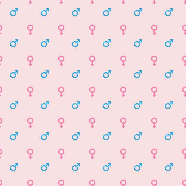 无缝模式的男性和女性性别符号图片下载