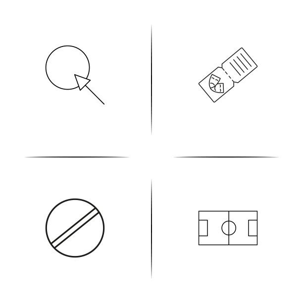 运动健身和娱乐简单的线性图标集。概述了矢量图标图片下载