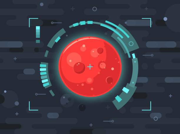 火星行星在外太空矢量插图素材图片