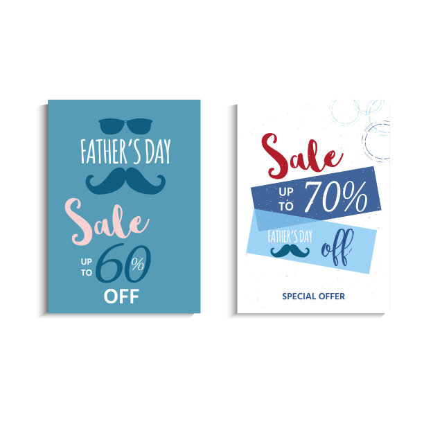 父亲节快乐促销矢量素材图片下载