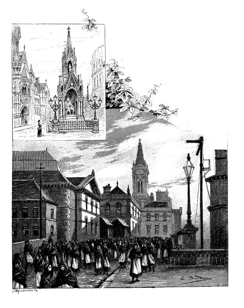 英格兰，苏格兰和爱尔兰的古董插图:泰图斯盐纪念碑和萨尔泰尔研究所图片下载