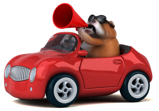 有趣的斗牛犬- 3D插图图片下载