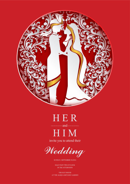 印度婚礼邀请卡模板与纸艺术和工艺风格。在纸上的颜色。图片下载