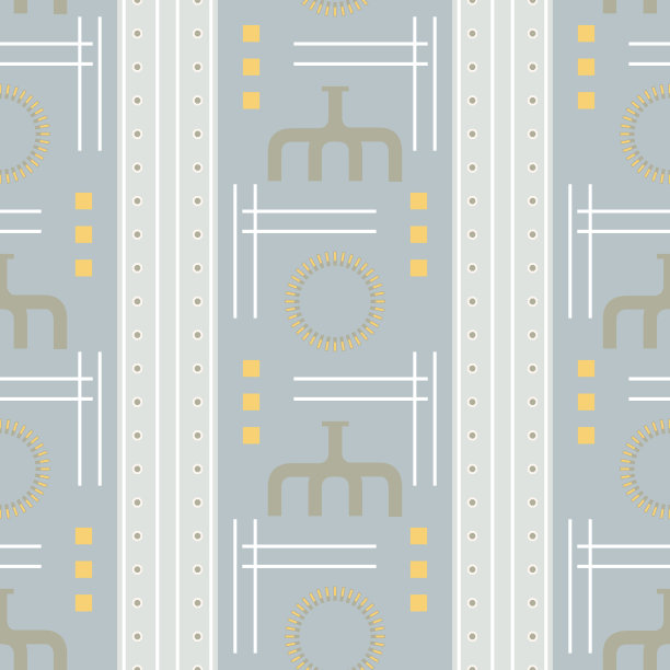 无缝几何蒸汽朋克模式与机械形状图片下载