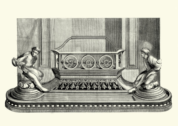 华丽的中维多利亚壁炉和挡泥板图片下载