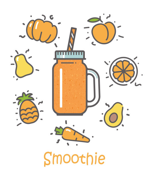 冰沙鸡尾酒和配料图片下载