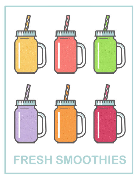 一套矢量插图冰沙图片下载