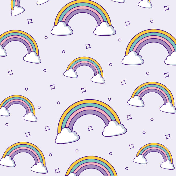 彩虹和云彩的设计图片下载