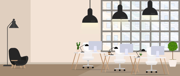 办公室内部。矢量图图片下载