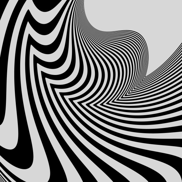 黑色和白色抽象条纹背景。光学艺术。3d矢量插图。图片下载