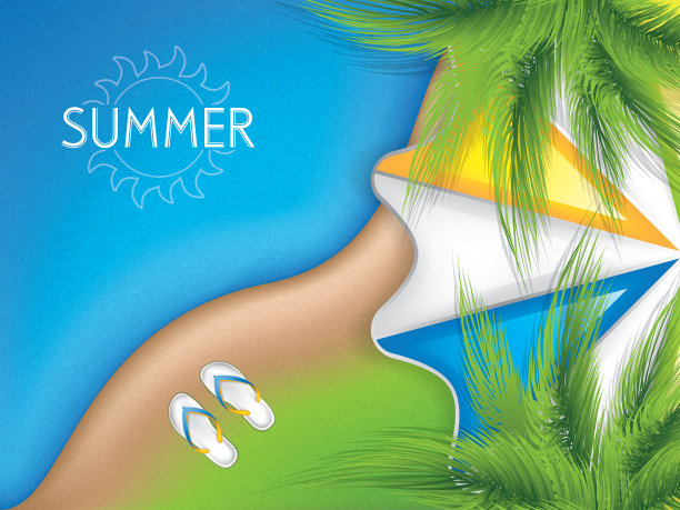 俯视图海滩背景图片下载