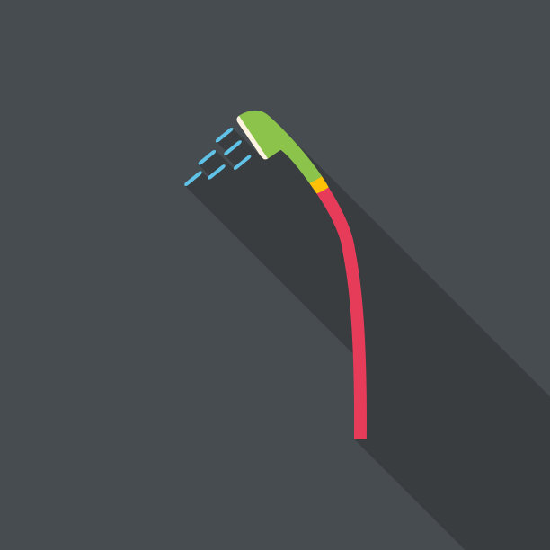 淋浴平面设计与长阴影图片下载