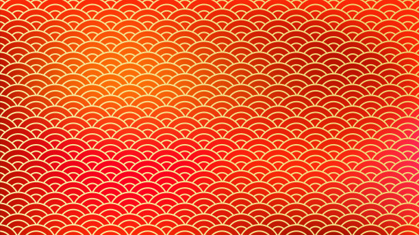 中国装饰向量。传统的红金色云彩。新年的背景。插图素材图片