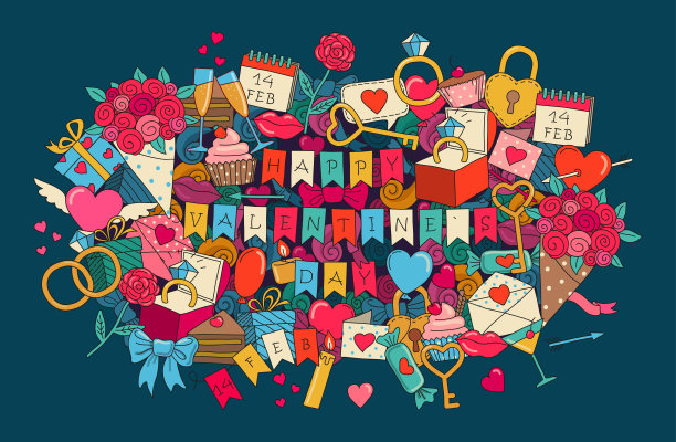 涂鸦情人节图片下载