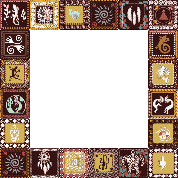 框架与模仿岩石艺术的元素图片下载