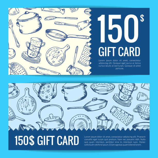 矢量折扣券或礼品卡厨房图片下载