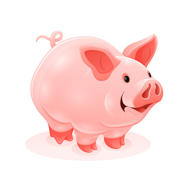 粉色小猪小卡通动物载体图片下载