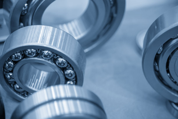 金属球轴承的特写素材图片